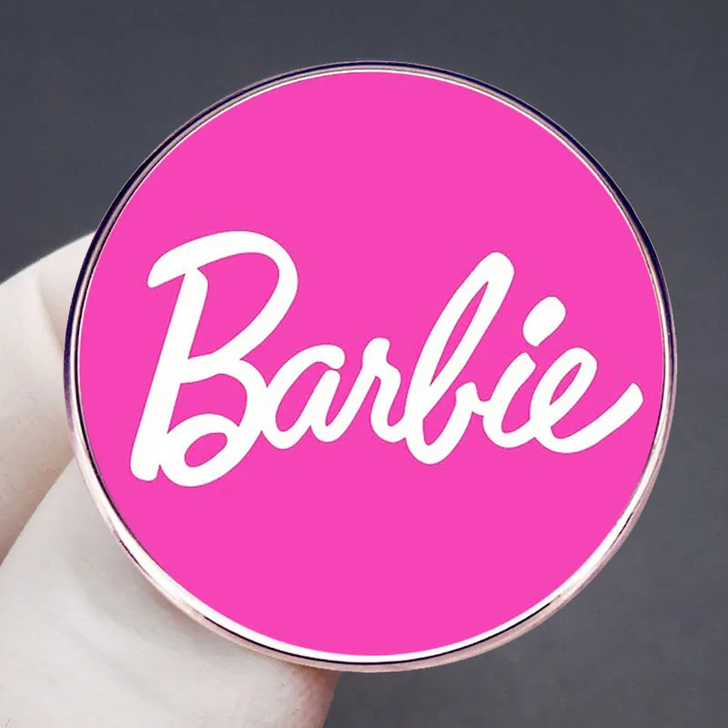 Vintage Nostalgic Barbie Brooch Letter Alloy Pins Schoolbag Badge Decoration Party Girls Toys Accessories Clothes Match Cosplay