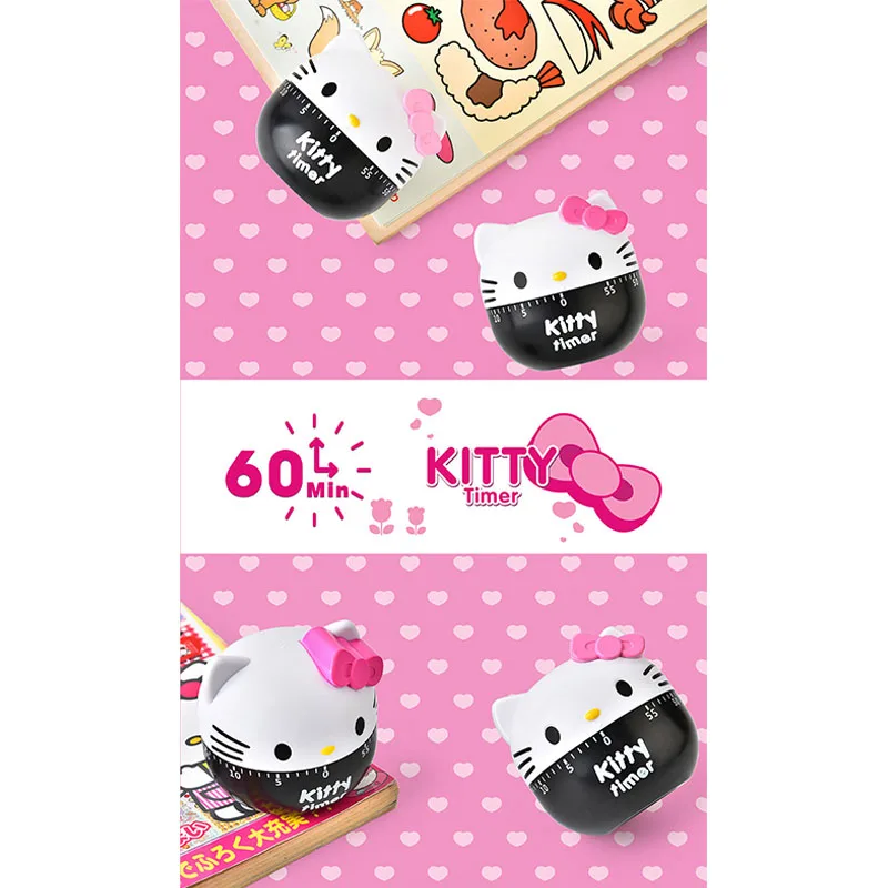 60Min Hellokitty Kitchen Home Cooking Timer Anime Kawaii Hellokitty Student Learning Work Efficiency Yoga Workout Reminder Timer