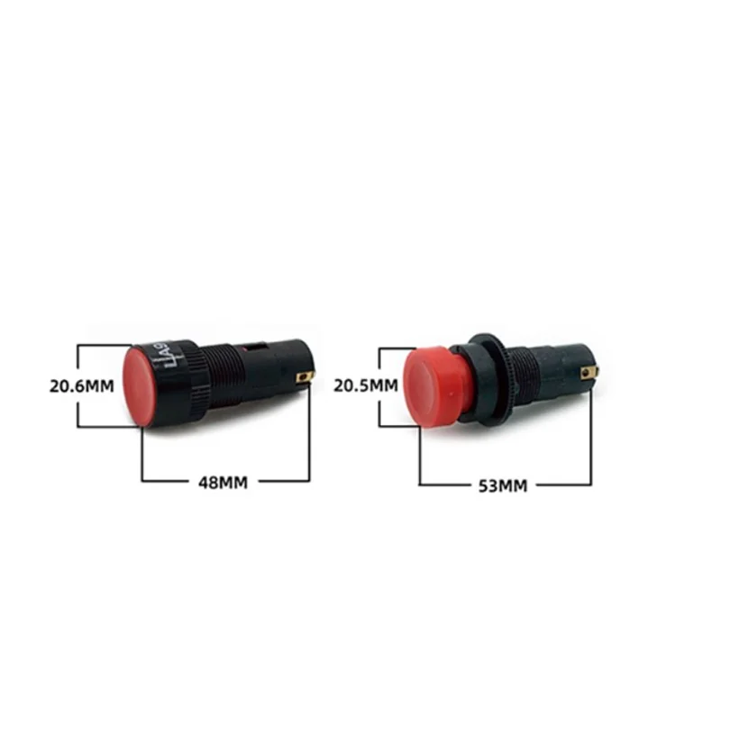 LA9 Automatic Reset Push Button Switch Hole Size 16mm 220V/380V Red Green Lathe Workbench Button Switch 1PC