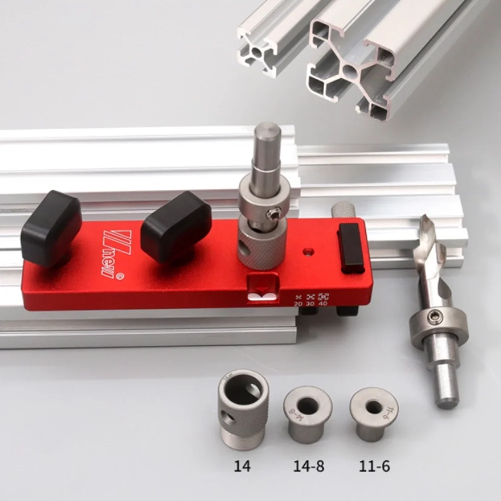 

Направляющая для сверла из алюминиевого профиля, локатор пуансона, профильное сверло с одним отверстием для профилей 2020, 3030, 4040, 2040, инструмент для перфорации и сверления
