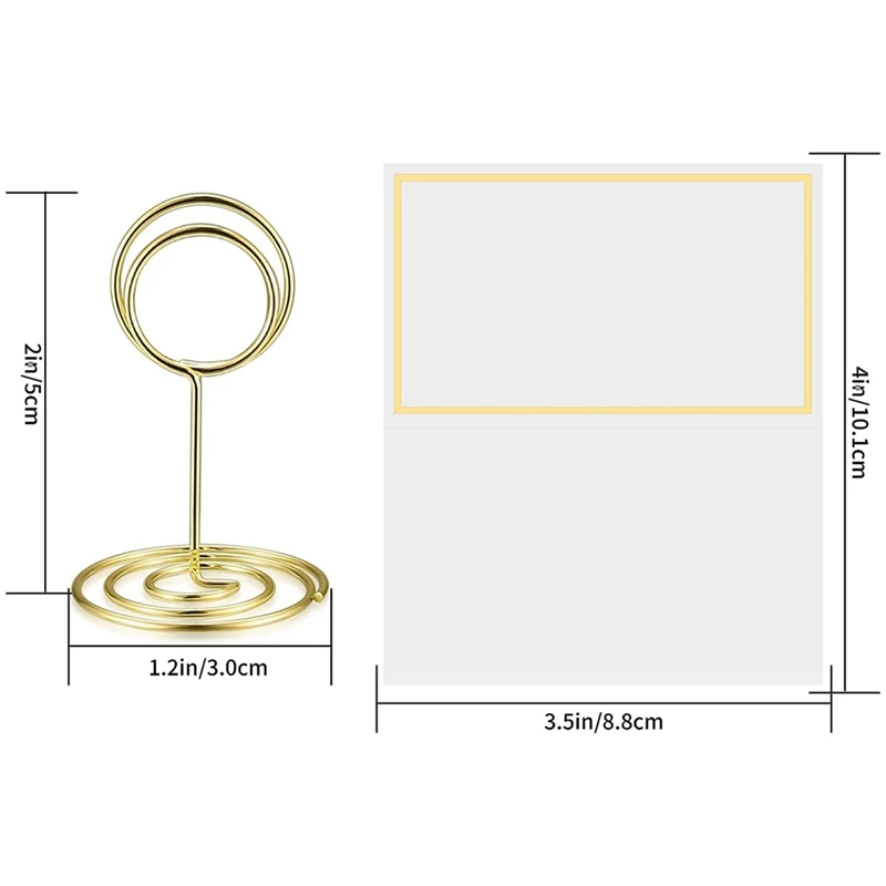 ซองใส่บัตรสถานที่20ชิ้นผู้ถือหมายเลขโต๊ะซองใส่บัตรบนโต๊ะภาพลวดโลหะสีทอง/รูปถ่าย/เมนู/บันทึก/บันทึก/ทอง