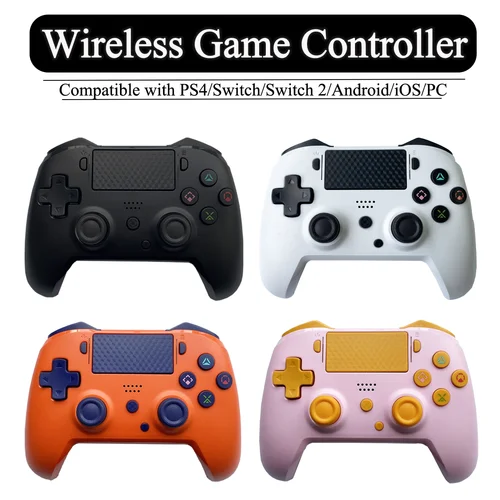 Para PS4/Switch2/Switch controlador de juegos inalámbrico Bluetooth Gamepad con luz RGB para Android/iOS/PC giroscopio de 6 ejes más nuevo