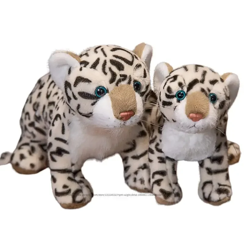 40/50cm Cute Lifelike Standing Snow Leopard Stuffed Plush Toy Soft White Simulation Doll Funny Home Decor Birthday Gift for Kids