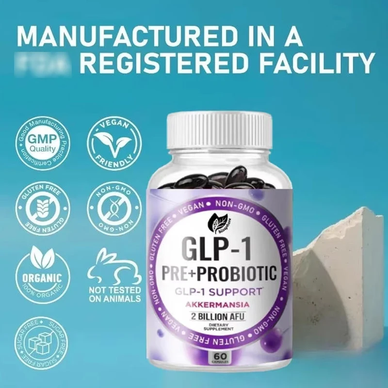 GLP-1 مكمل البروبيوتيك البريبيوتيك مع كبسولات Akkermansia Muciniphila لهضم الأمعاء ودعم تنظيف الكبد #1