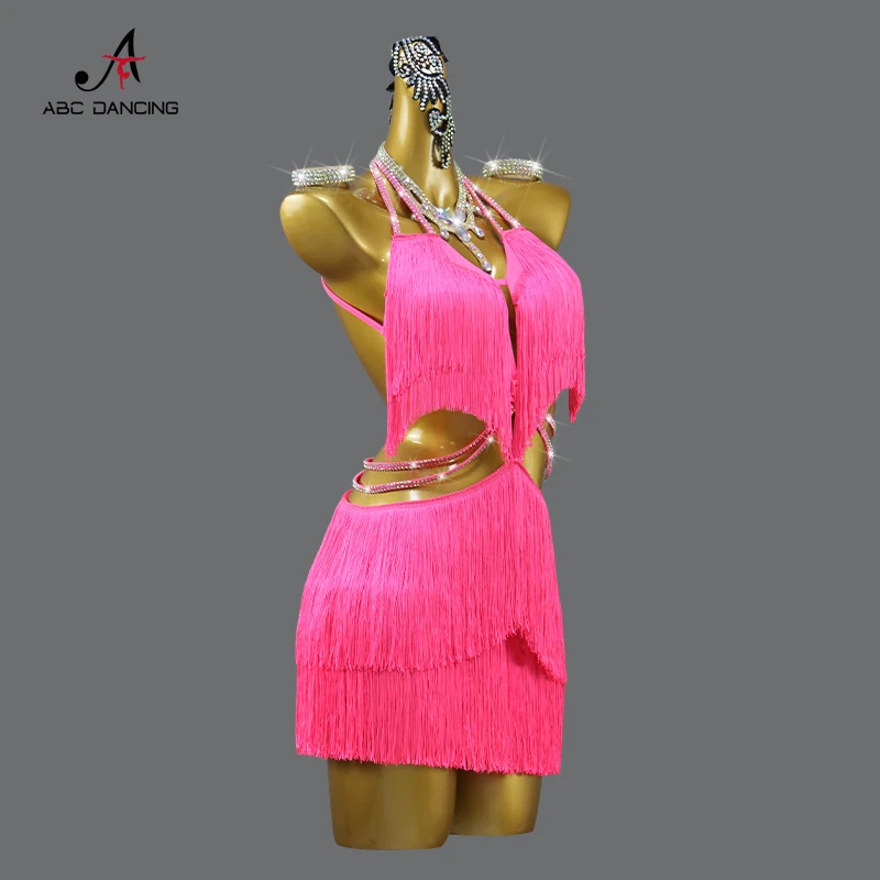 Vestido de baile latino de competición para mujer, ropa de actuación Sexy para fiesta de baile, disfraz de graduación para niña, traje de línea para mujer, ropa de práctica, nuevo