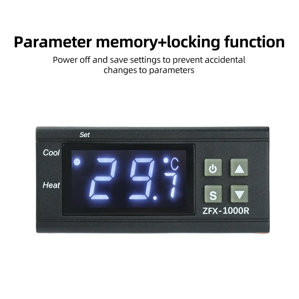 Industrieller Digitaler Temperaturregler mit Dual-Modus-Speicher 16A Relaisausgang -20 bis 300 Grad Temperaturbereich Thermostat – Detail 5