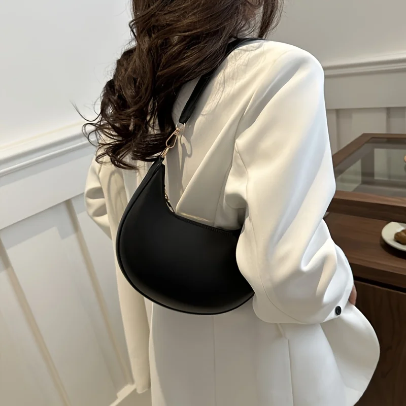 Tas Bisbol Berbentuk Bulan Kelas Atas Modis Baru, Menampilkan Kemewahan, Tas Bahu Tunggal Wanita