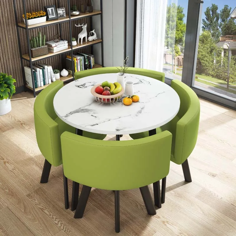 Leisure small round table coffee table, one table and four chairs combination milk tea shop receives small apartment visitors to