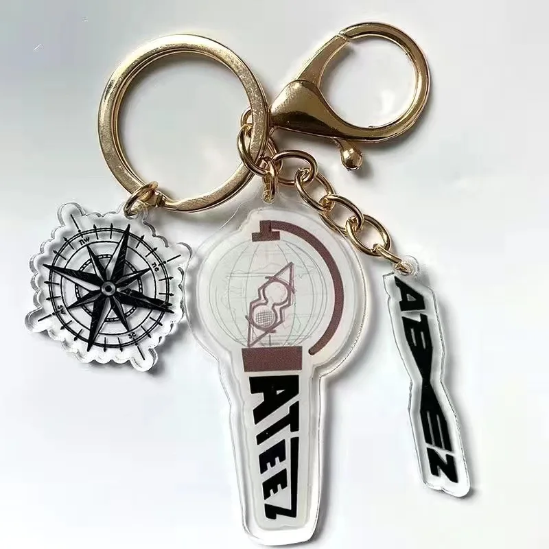 KPOP Idol TWICE Astro Ateez GOT7 IU Creative Three-Piece Keyring Acrylic Keychain Pendant Accessories For Fans Gifts