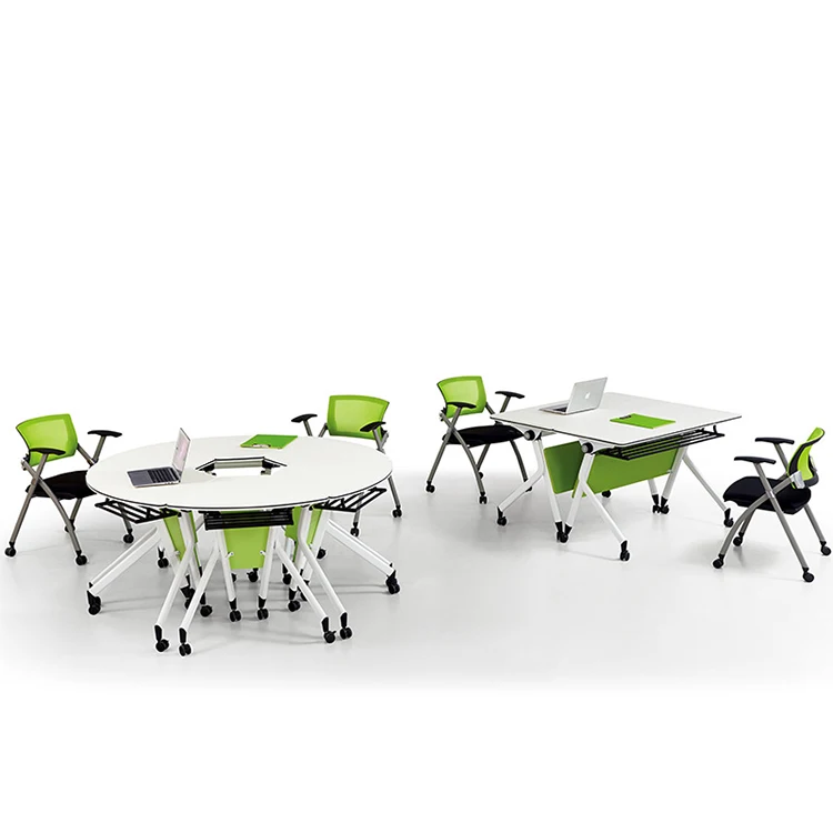 Factory Direct Sales Office Folding Training Conference Table Pulley Removable Multi-functional Office Training Table and Chair