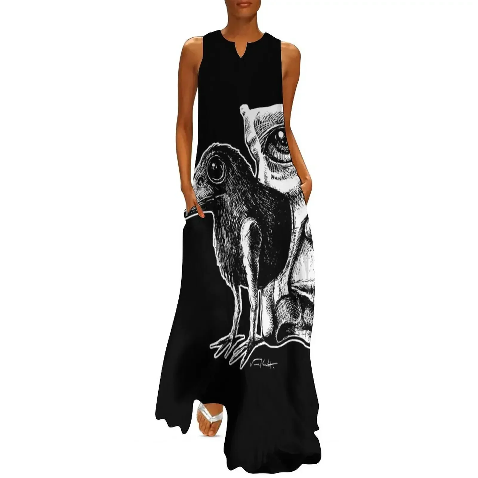 

Bird and human mutant Long Dress women's fashion dresses Dress woman Dress vintage Long woman