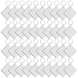 120 Pcs Square Sublimation Keyring Blanks Set with Double Side Heat Transfer Keychain for DIY Keychain and Craft