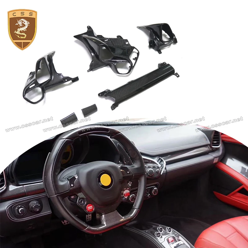 Replacement Style LHD Dry Carbon Fiber Car Interior Air Conditioning Vents For Ferrari 458 Italia Spider Inner Trims 2009-2015