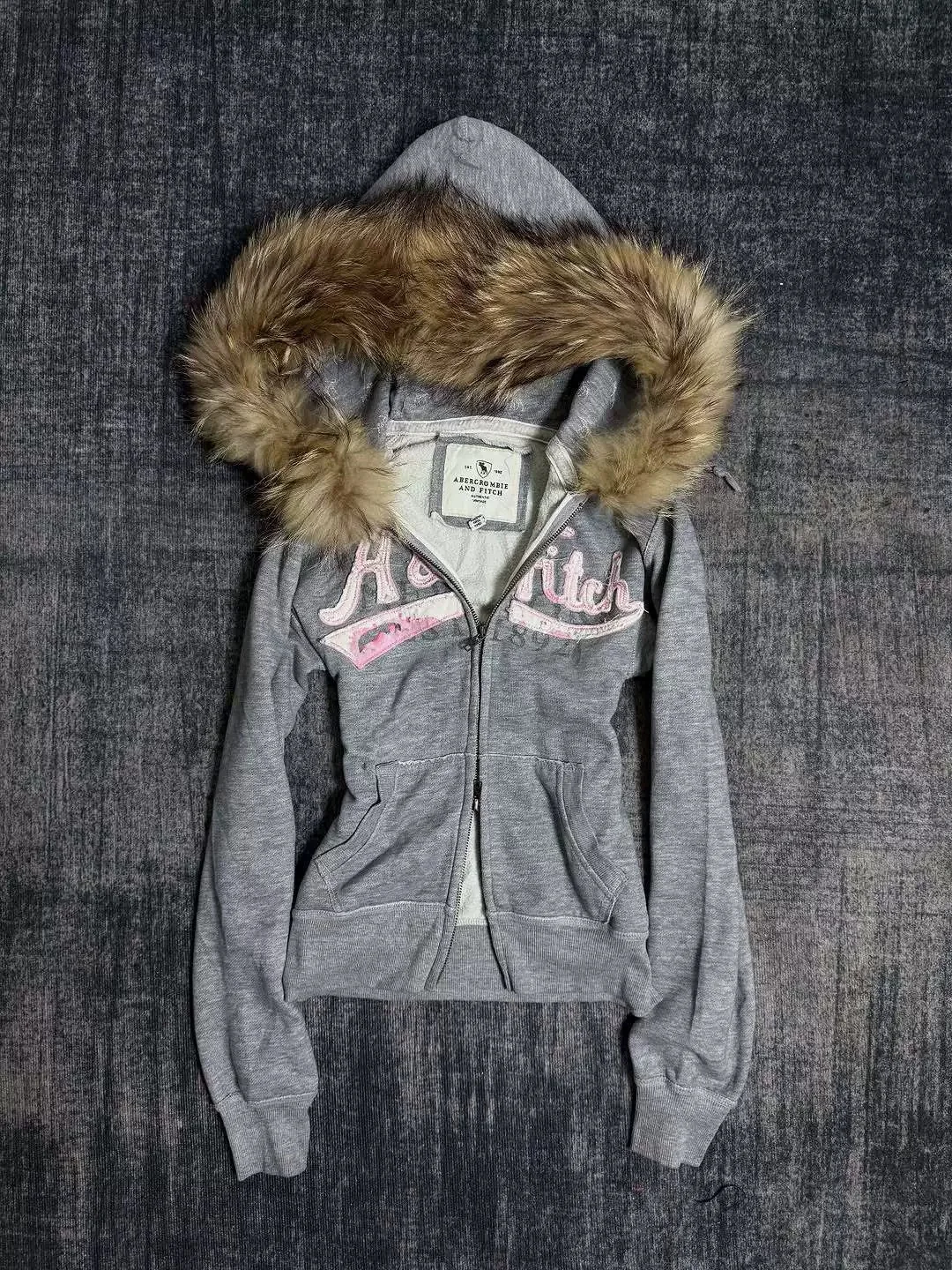 Autumn and winter women's personalized patch fabric double zipper design large hat cardigan sweatshirt Gothic Harajuku Y2k top - Image 4