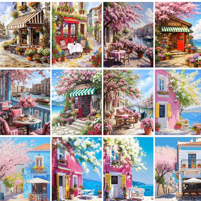 

GATYZTORY City Paint By Numbers Wall Decor Diy Gift Scenery Acrylic Paint For Adults Picture Paint