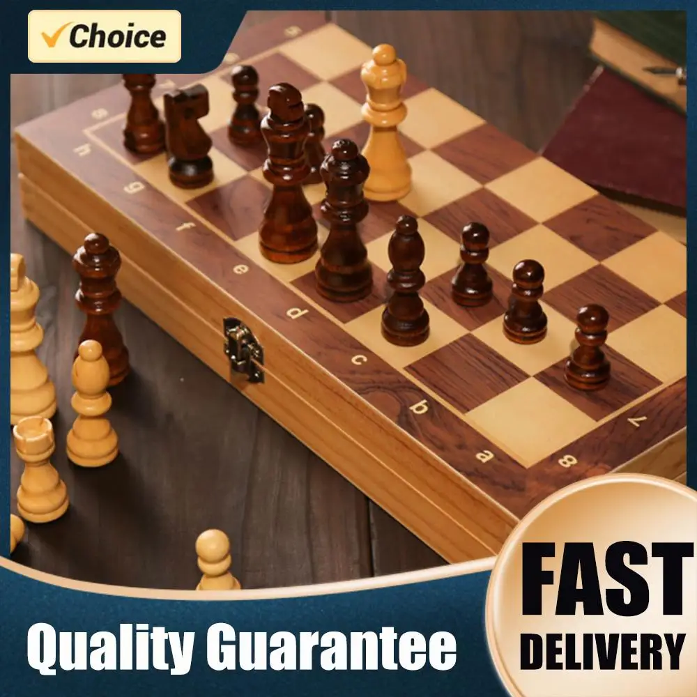 

29x29cm No Large Chessboard Developing Strategic Thinking Foldable Chess Board Best Gifts Wood Board Game for Kids Adults