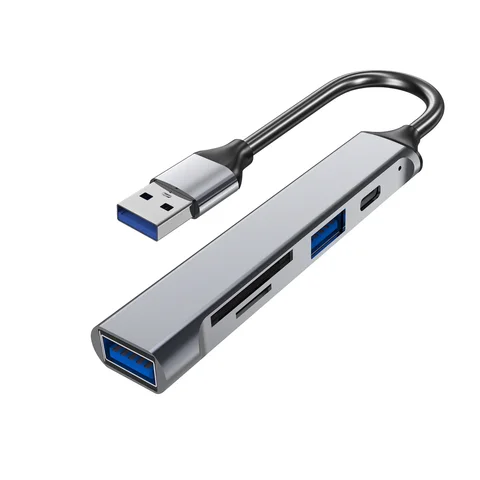 [5-in-1 USB 허브] USB 컨버터가 포함된 5-in-1 허브 |   OTG + 휴대폰, 컴퓨터, 노트북, USB 플래시 드라이브, SD 카드 데이터 전송 지원