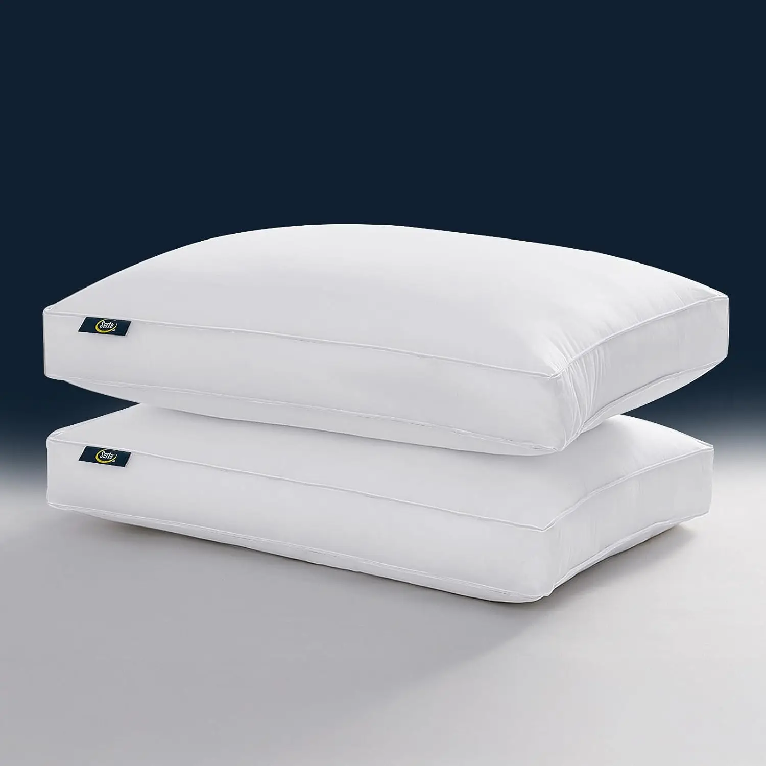 

Queen Size Goose Feather Down Pillows Set of 2, Medium Soft Support for All Sleep Positions, 100% Cotton Cover