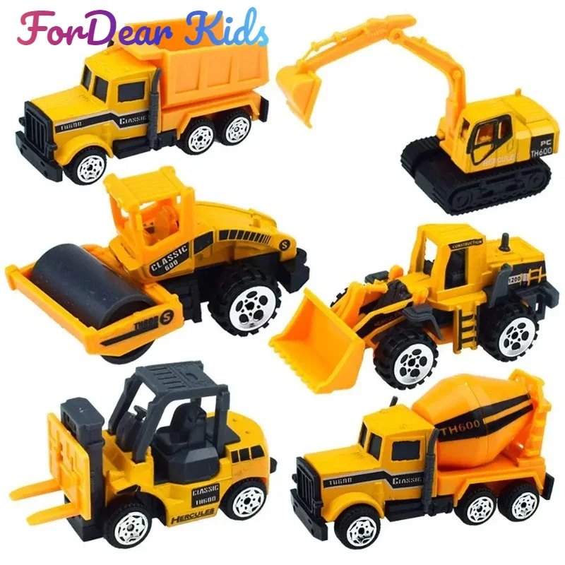 1Pc Children Car Toys Alloy Fire Truck Police Car Excavator Diecast Construction Engineering Vehicle Toys for Boys Gift Bicycles