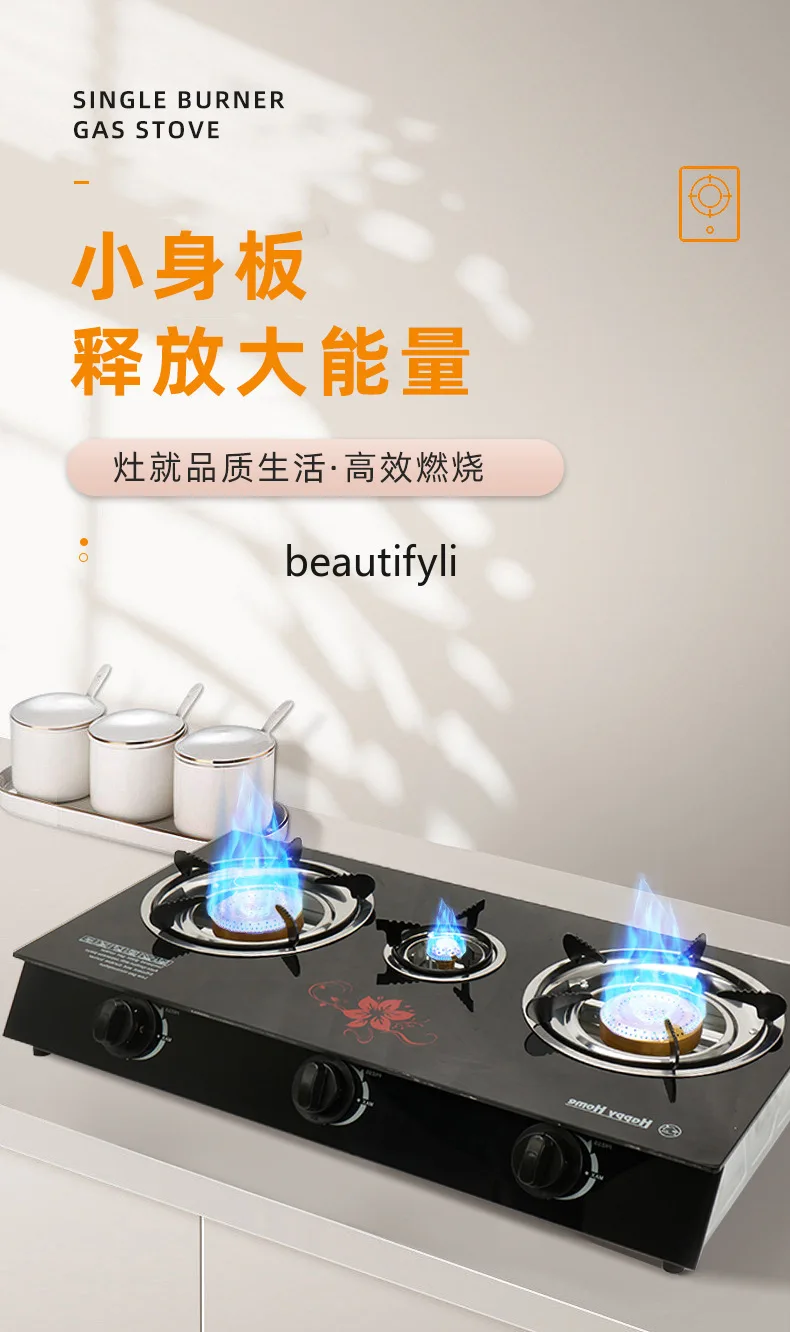 Fornello a gas da tavolo a tre occhi, fornello a gas