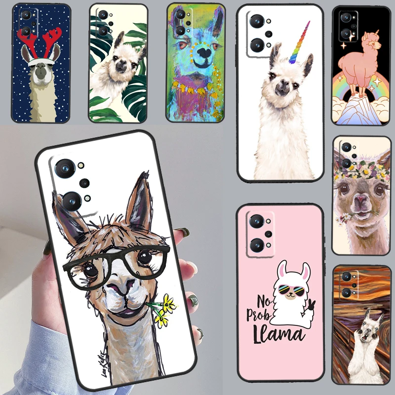 Animal Lama Llama Alpacas For Realme 10 Pro Plus C55 C35 C33 C31 C30 C21Y GT Neo 5 OnePlus 11 Nord 3 2T CE 2 Lite Case