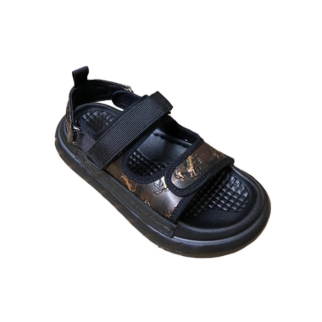 

Jinyu New Color Blocking Sandals Breathable Genuine Leather Stitched Sides Durable Fashionable Personality Boy's Beach Shoes