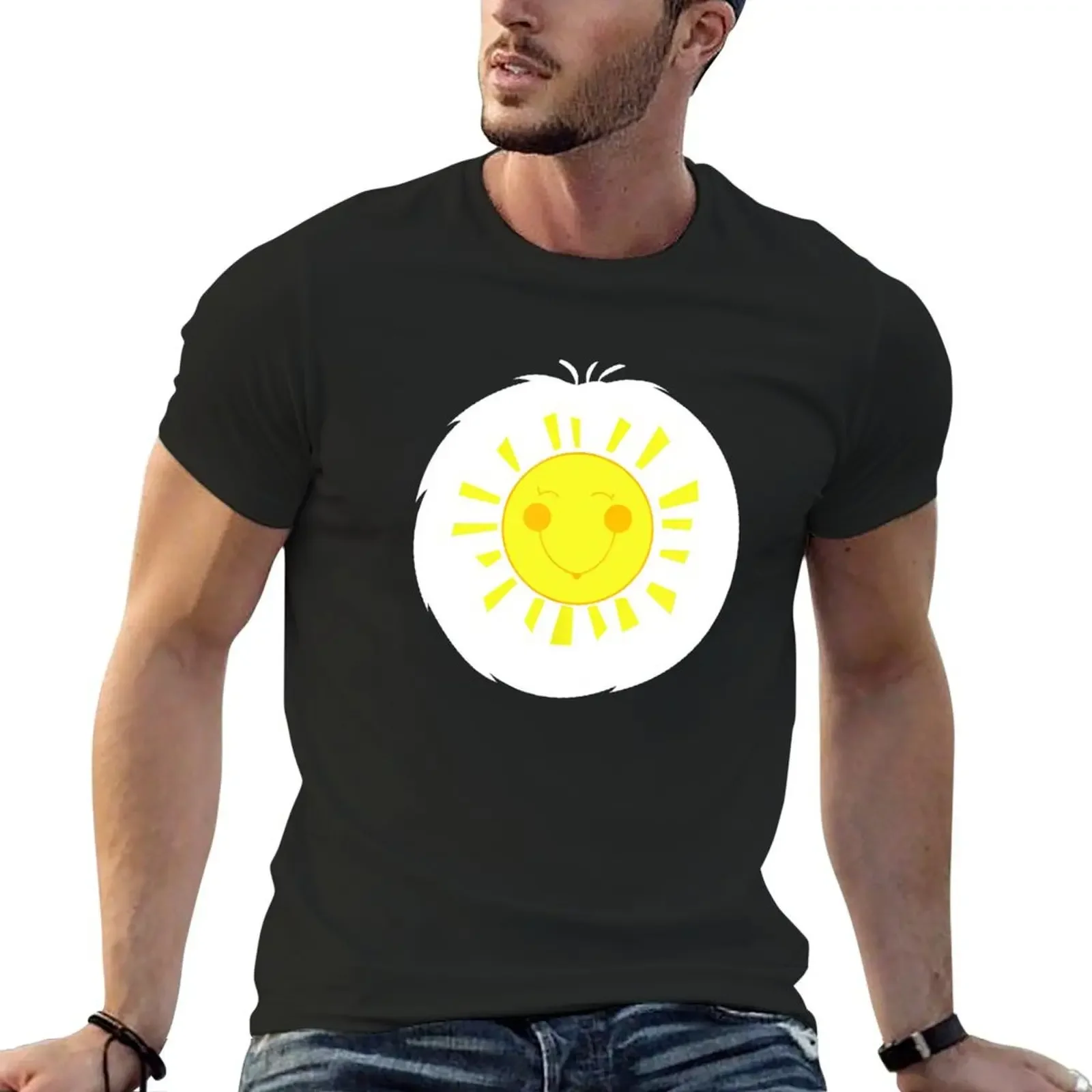 

Летние топы с изображением животных для мальчиков, рубашки от пота, I care Funshine and Bear, костюм на Хэллоуин, футболка для мужчин, тяжелая распродажа