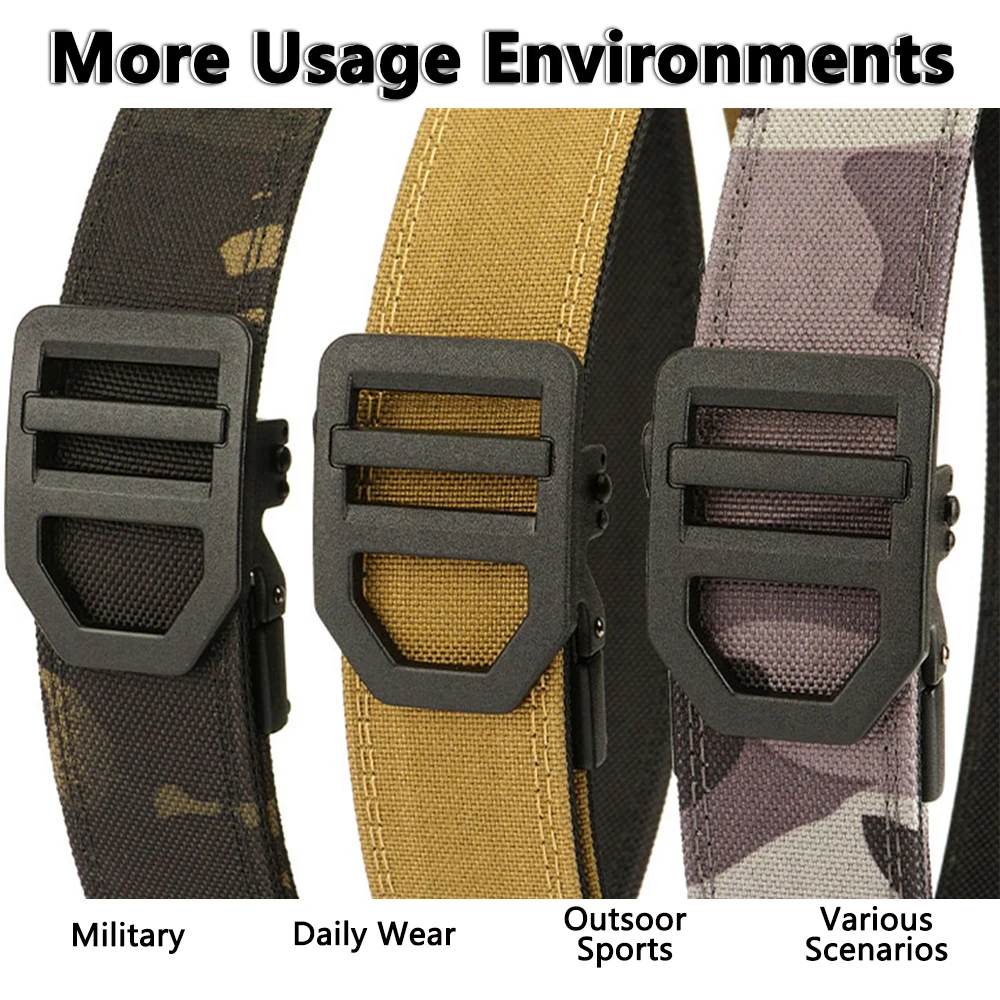 Cinturón táctico TUSHI, hebilla de Metal de liberación rápida, cinturón militar de servicio policial para hombres, cinturones de pistola EDC, faja para exteriores, accesorios IPSC