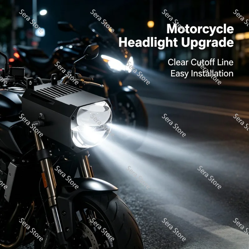 1.8Dual Lens LED Matrix Spotlight Waterproof External Modular Driving Light for Motorcycle Electric Scooter Universal Refit Lamp