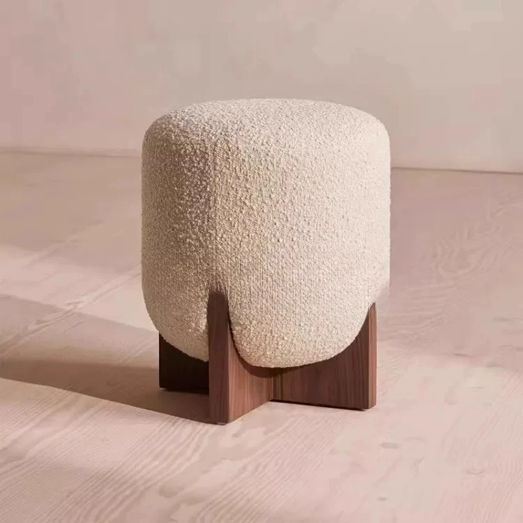 Minimalist sofa living room home log rest shoe changing stool bedroom dressing stool round low stool