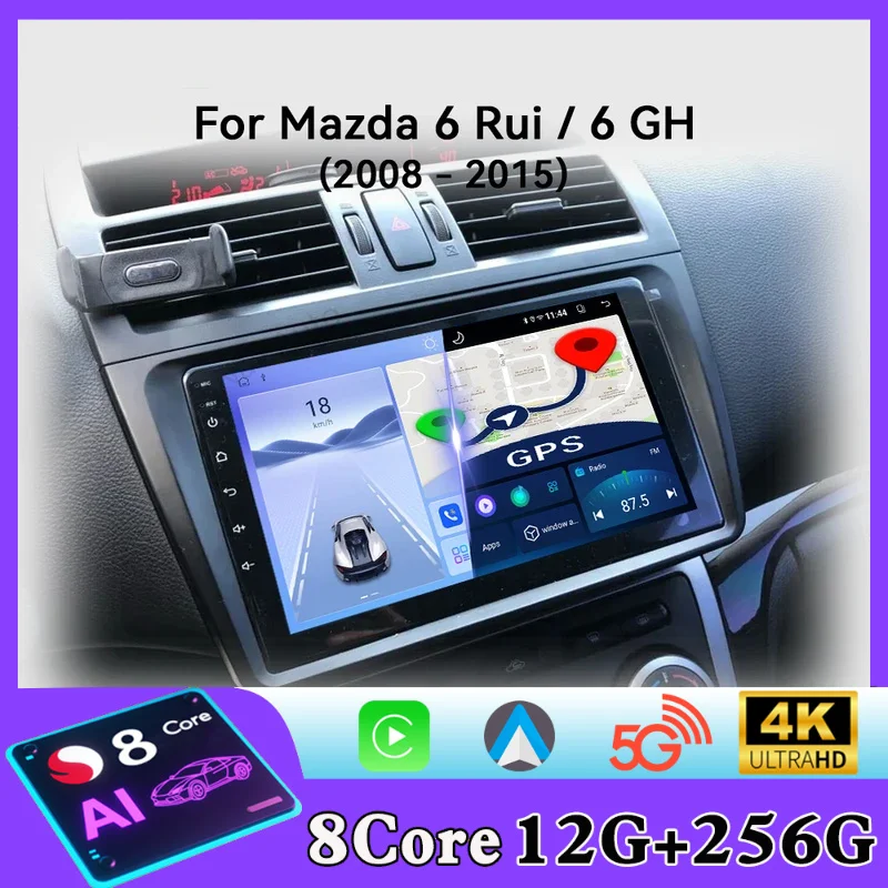 For Mazda 6 Rui Wing GH 2008 - 2015 Android Car Radio Automotive Multimedia Player GPS Navigaion Carplay Screen Auto Stereo