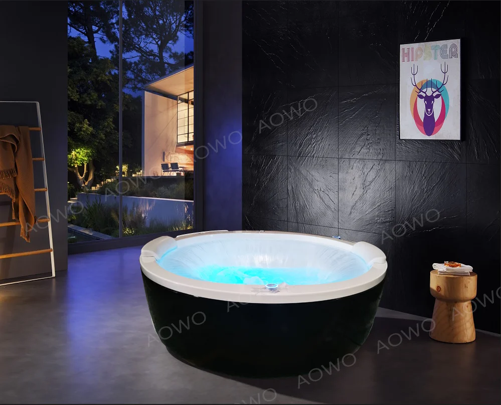 New Model Whirlpool Massage Bathtub Luxury Bath Freestanding Overflow Bathtub Indoor Waterfall Hot Bath Tube Spa Jacuzzier