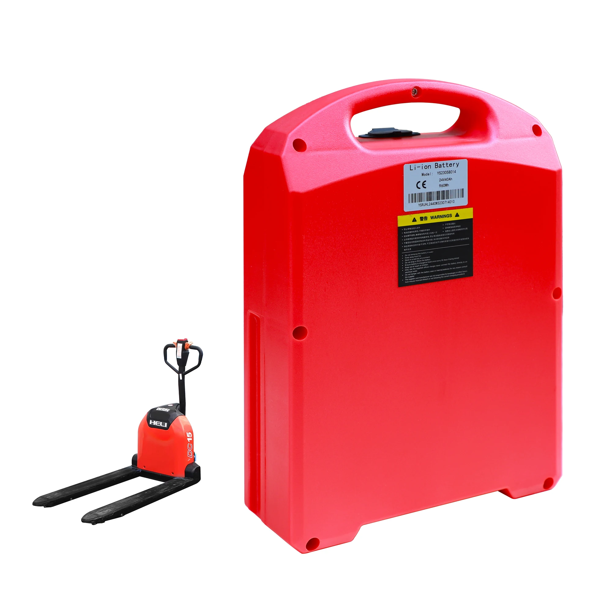 

Красная литиевая батарея LiFePO4 24В 30Ач для электрического вилочного погрузчика и электрического тележки-подъемника CBD15J-LI3