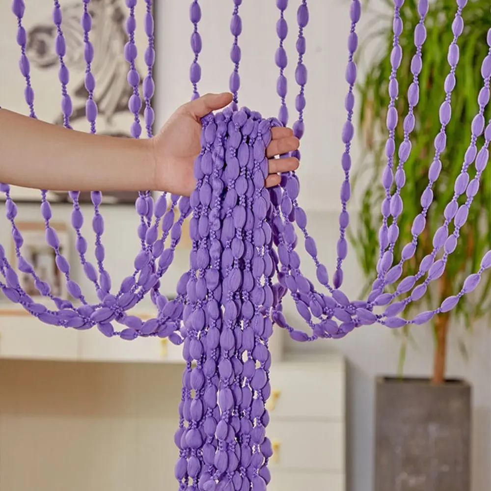 Elegant Door Curtain Beaded String Curtain Tassel Solid Color Beaded Door Curtain 1*2M Tassel Window Curtain Home Decor
