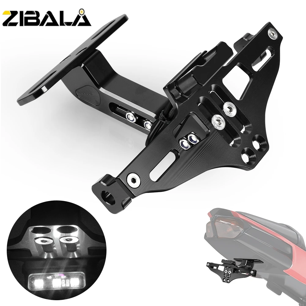 

For Suzuki HAYABUSA GSX1300R 1999-2020 2021 2022 2023 Motorcycle License Plate Bracket Licence Plate Holder With LED Light