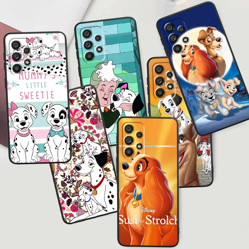 Disney Dog Cute Cartoon For Samsung A53 A52 A33 A32 A51 A71 A21S A13 A73 A55 A22 A23 A35 A72 A54 A12 5G Black TPU Phone Case