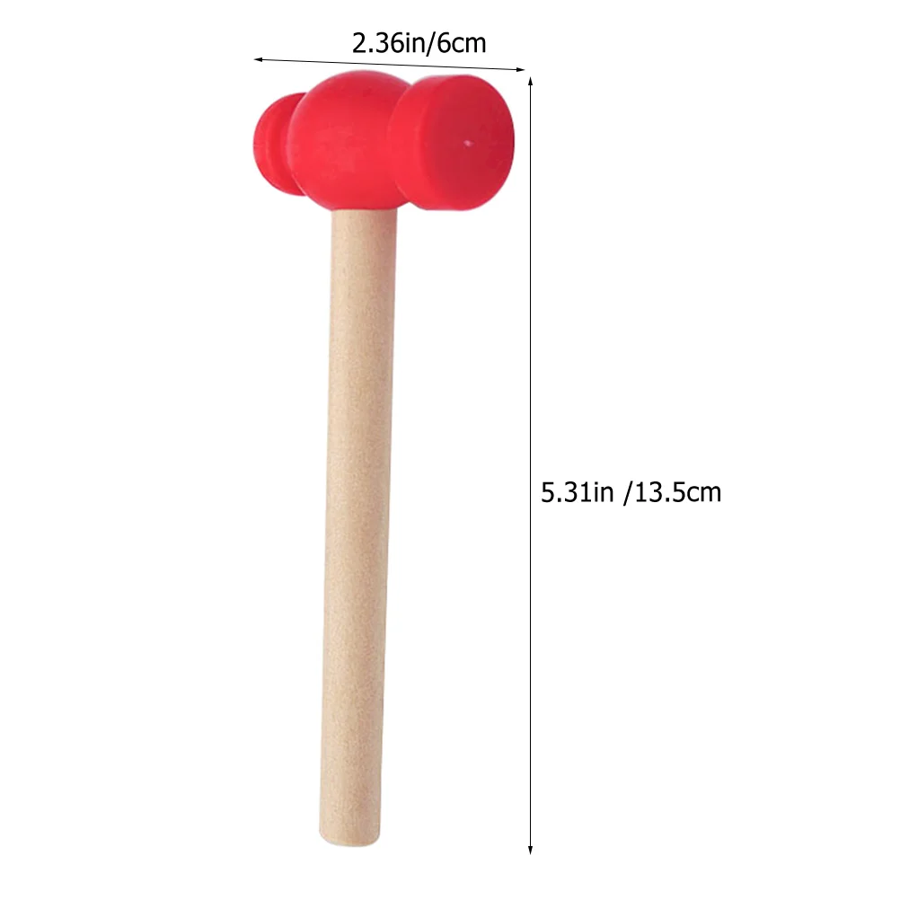 2 Pcs Wooden Hammer Baby Toy Babydoll Accessories for Toddlers Fine Motor Skill Toys Mini Kids Prop Hammers Child