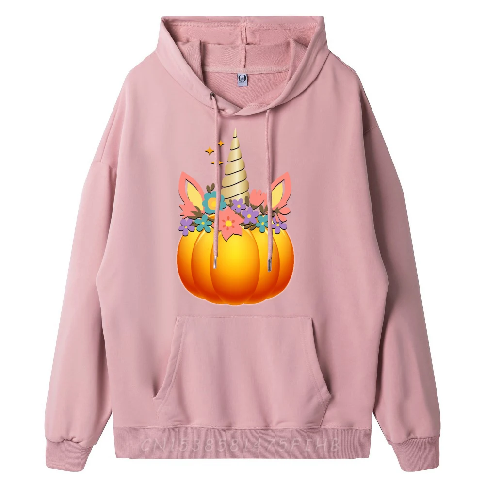 Cute Unicorn Pumpkin Halloween Girls Unicorn Black Graphic Tees Camisas De Hombre
