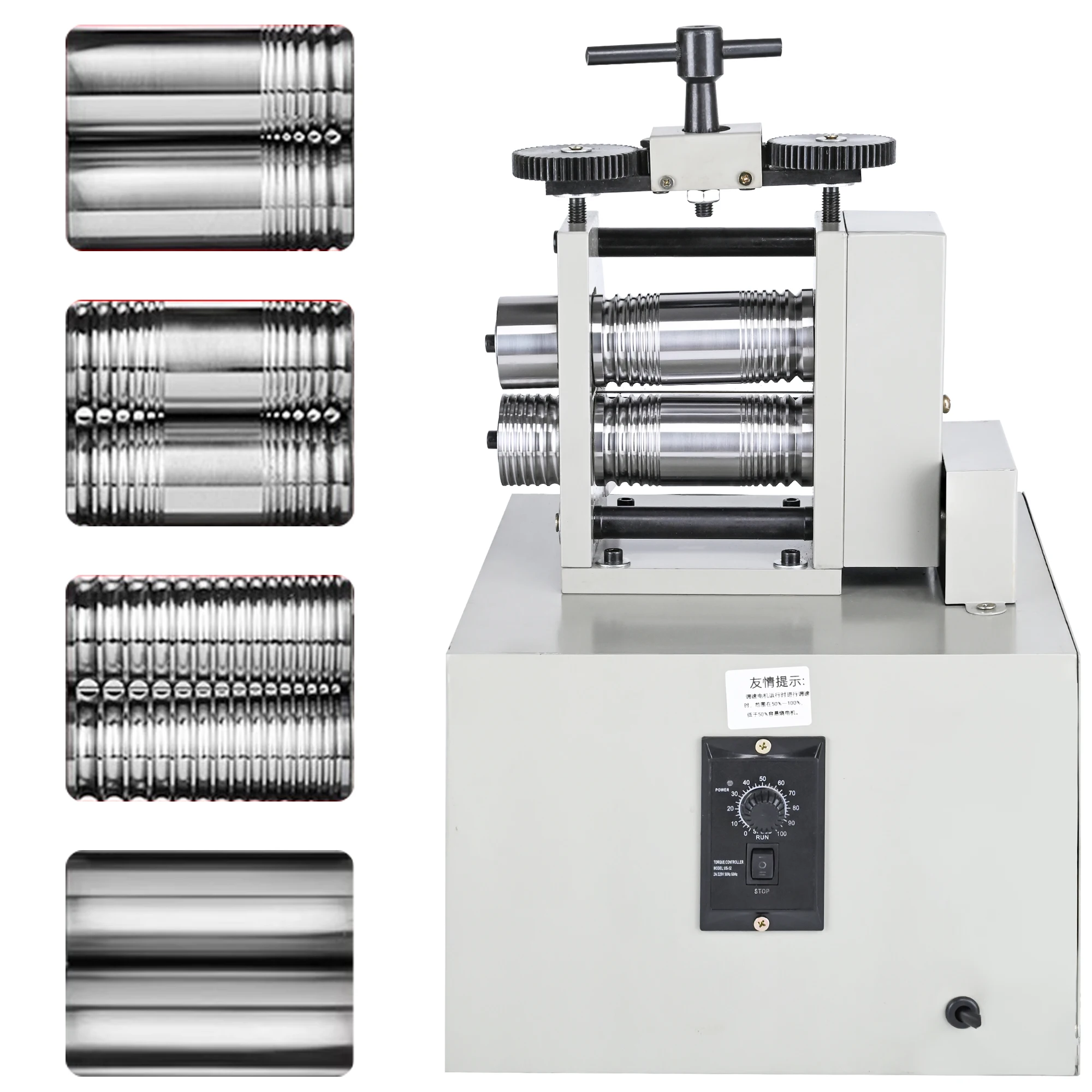 New Roller Forming for Jewelry Sheets on Gray Small Electric Rolling Mill Efficient Metal Jewelry Making Processing Machine