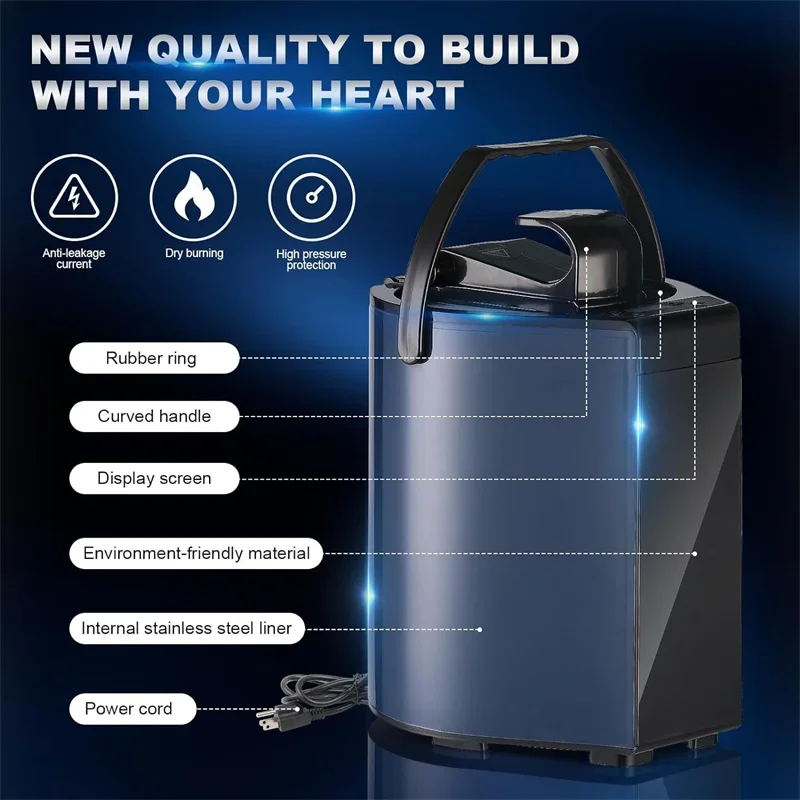 Sauna Steamer Portable Pot, 3L Stainless Steel Steam Generator with Remote Control, Smart Touch Button, Spa Machine