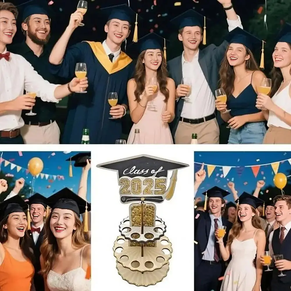 رف أموال Gra فئة 2025 حامل أموال التخرج برج طبقات مزدوجة رف تخزين النقود لسطح المكتب للخريجين لـ Grad #6