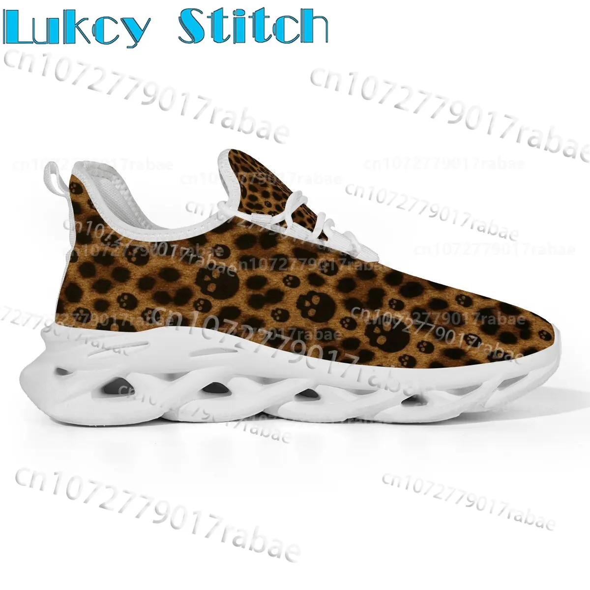 Women Leopard Print Sneakers Wave Blade Sole Running Shoes Breathable Light Platform Sports Shoes Streetwear Walking Trainers