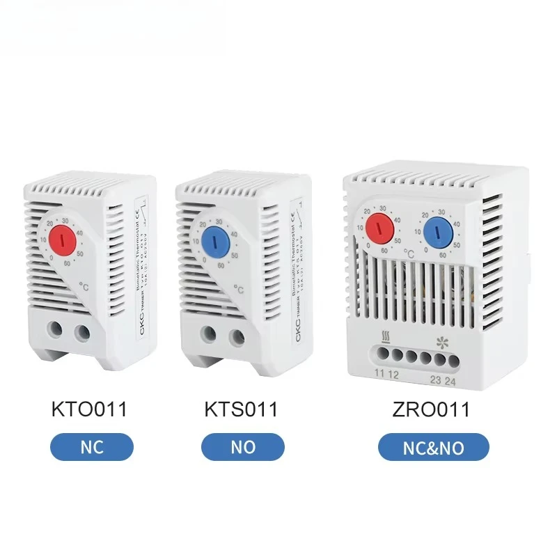 1pcs Cabinet Mini Thermostat KTO011 KTS011 ZRO011 Normally Open/Normally Closed  Compact Mechanical Temperature Controller