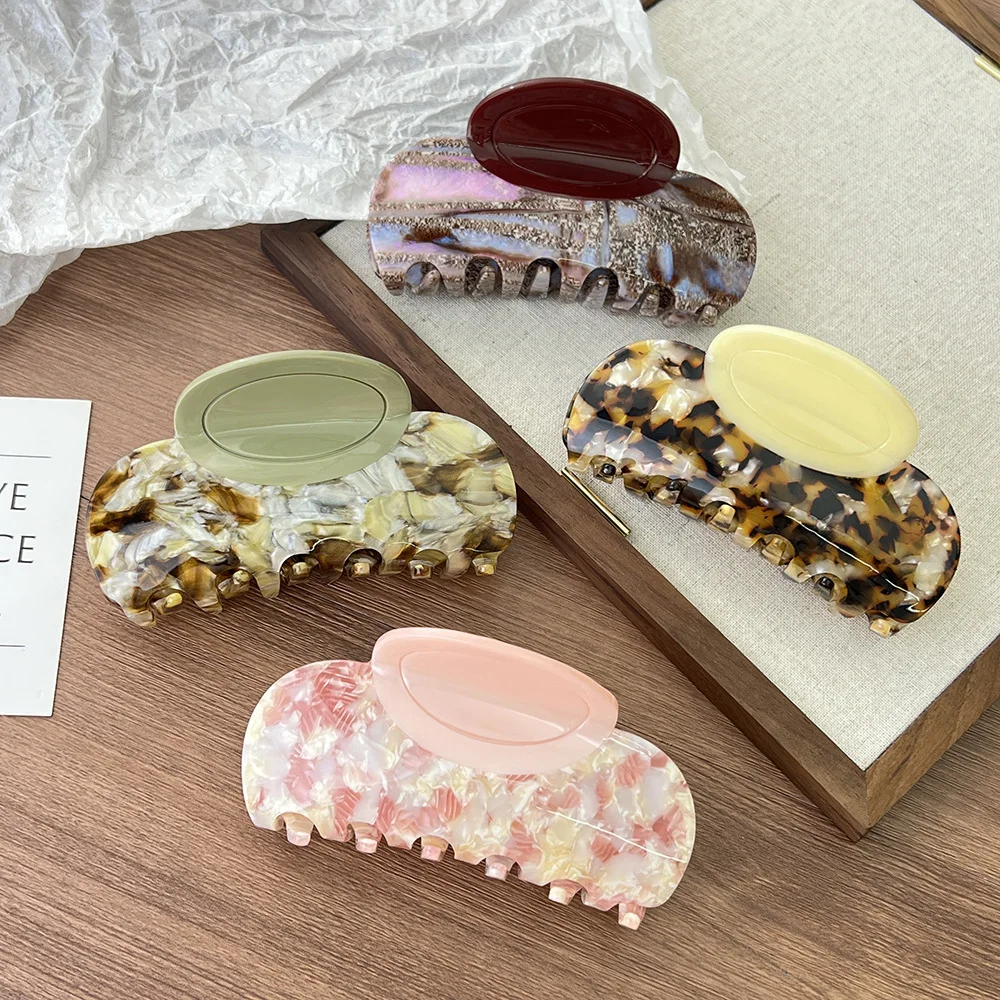 

Korean-style premium acetate hair clip with niche design Back-of-the-head shark clip hair accessory