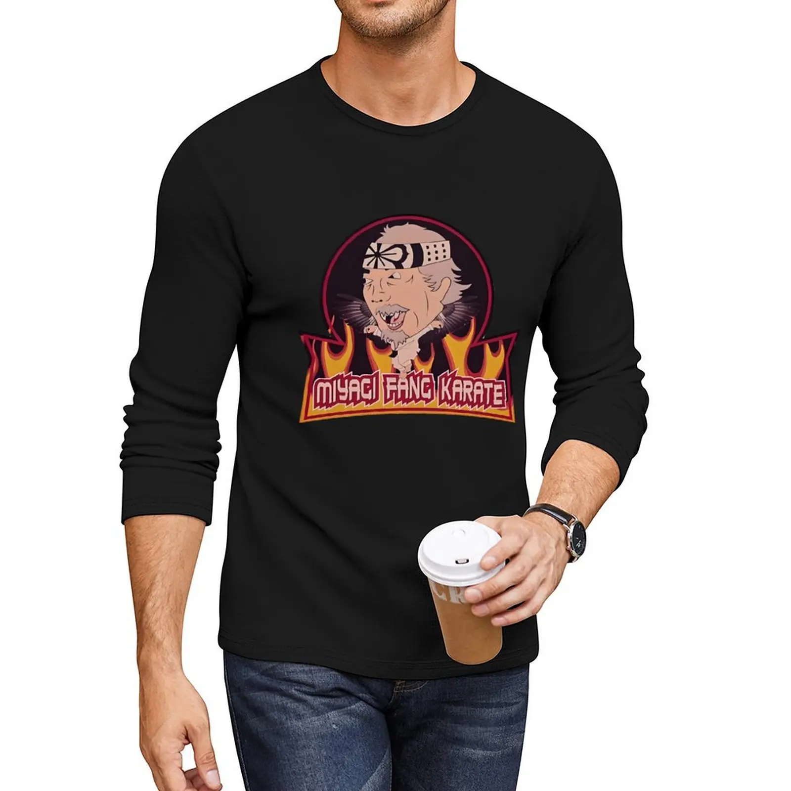 

Miyagi Fang Karate Long T-Shirt vintage clothes shirts graphic tees mens clothing