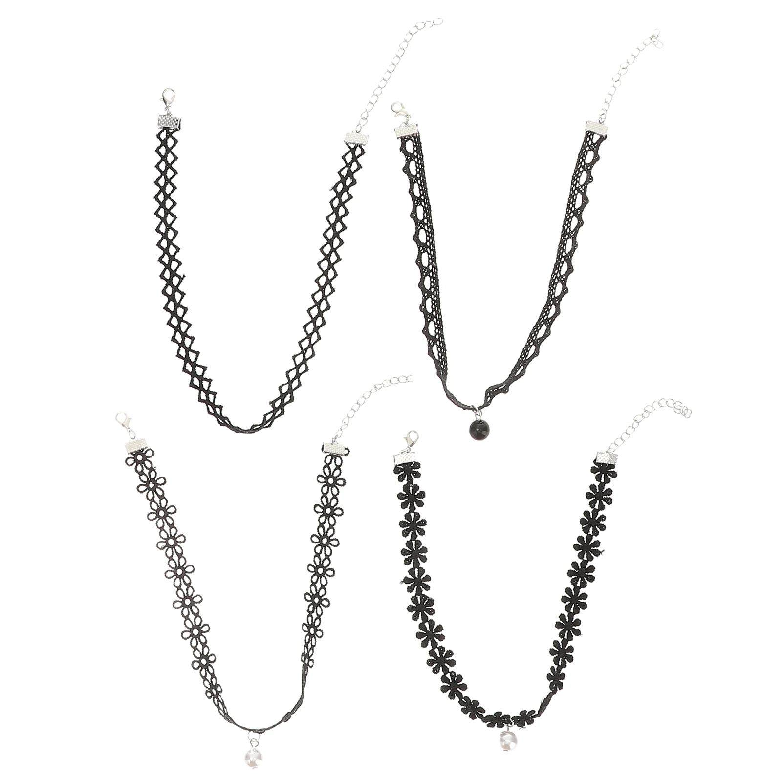 

4 Pcs Lace Collar Suit Choker Necklace for Women Necklaces Woman No Pendant Miss
