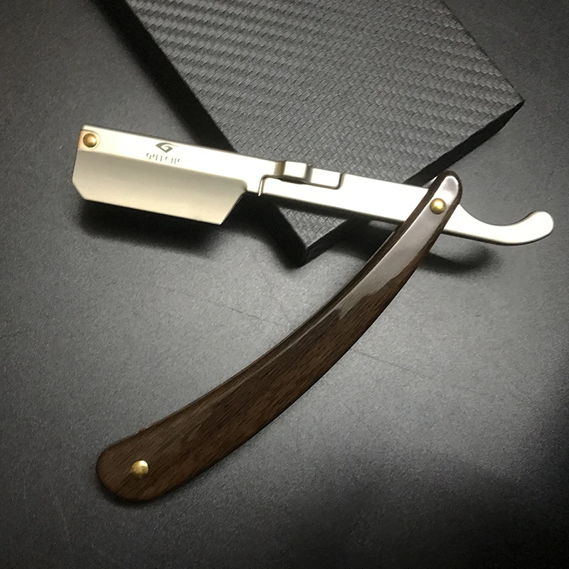 الفولاذ المقاوم للصدأ للطي سكين الحلاقة اللحية مستقيم الحلاقة تصفيف الشعر أداة الرجال دليل الراحة الشعر المتقلب ماكينة حلاقة Barbeador #2