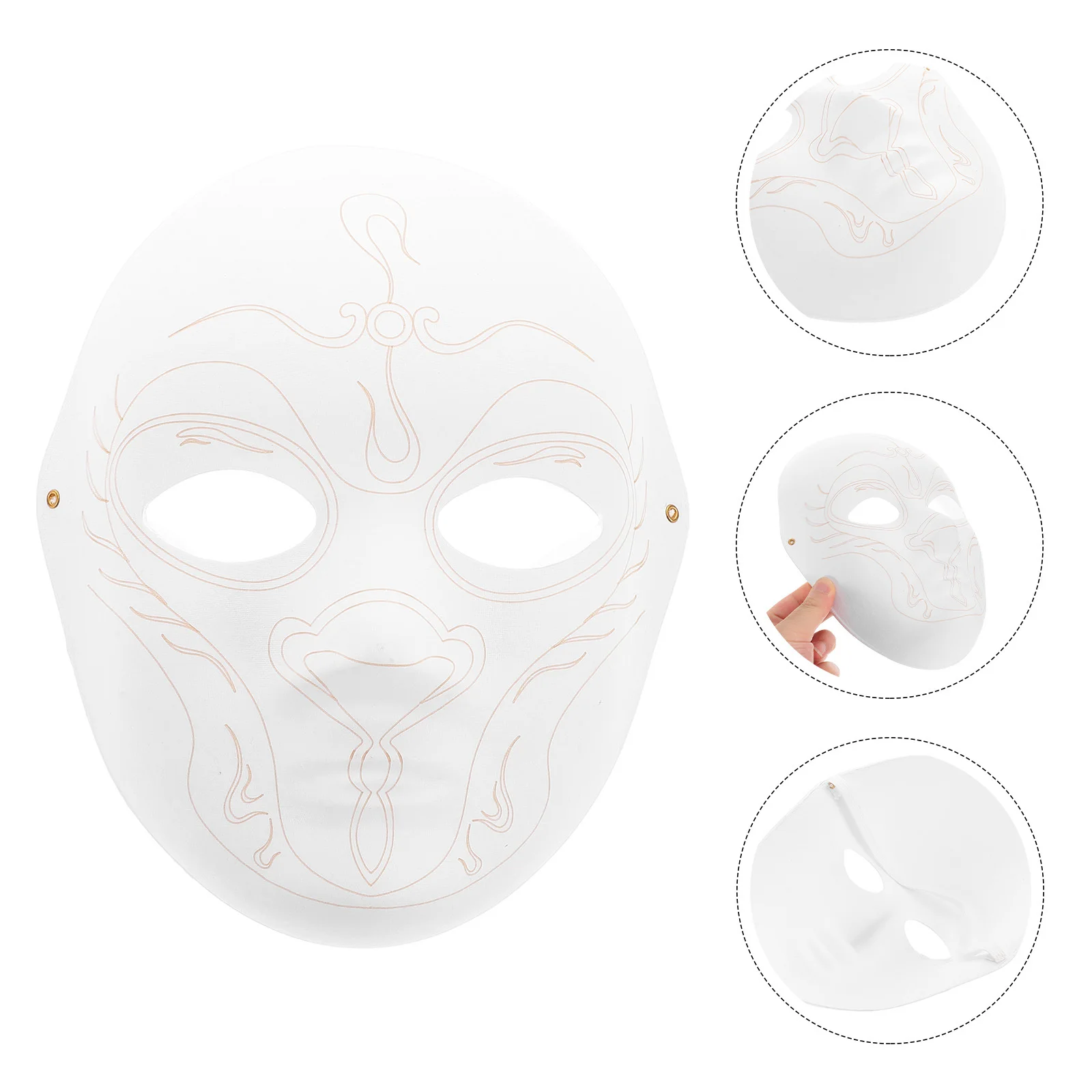 

Pulp Mask Carnival Decorative Masks Costume Diy Unpainted Masquerade Blank Painting Paintable
