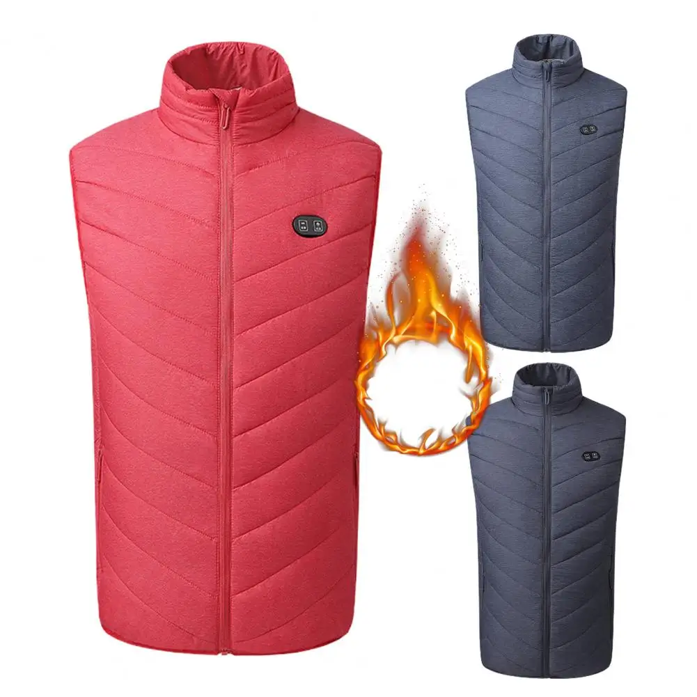 

10 Places Men Jacket heated Winter Warm vest Electric Thermal Waistcoat Fish Hiking Outdoor camping Infrared USB Heated vest