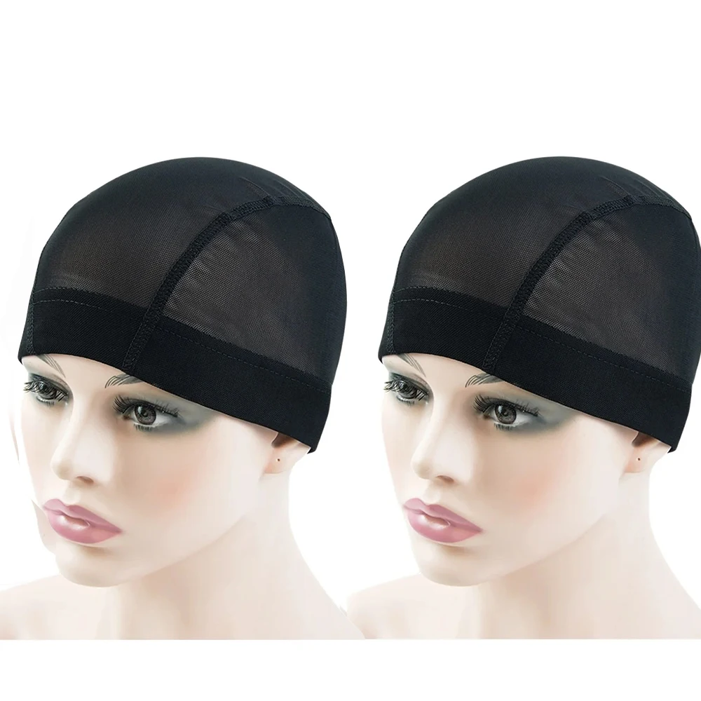 

2pcs Premium Women's Wig Caps-Ultra-Breathable Black Mesh Dome with Reinforced Elastic Bands for Comfort Fit,DIY Wig Making